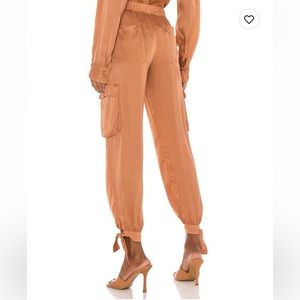 Silk beautiful tan / peach colored joggers